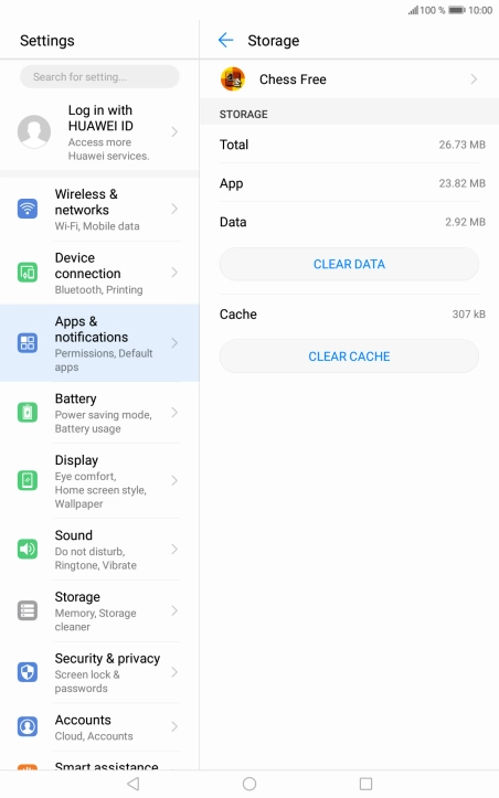 Press CLEAR CACHE.