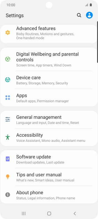 Press Software update.