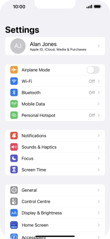 Press Mobile Data.