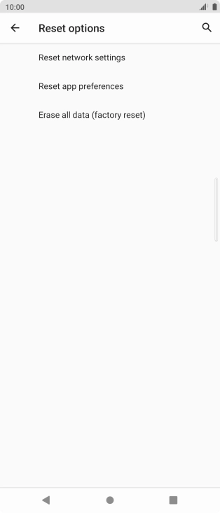 Press Erase all data (factory reset).