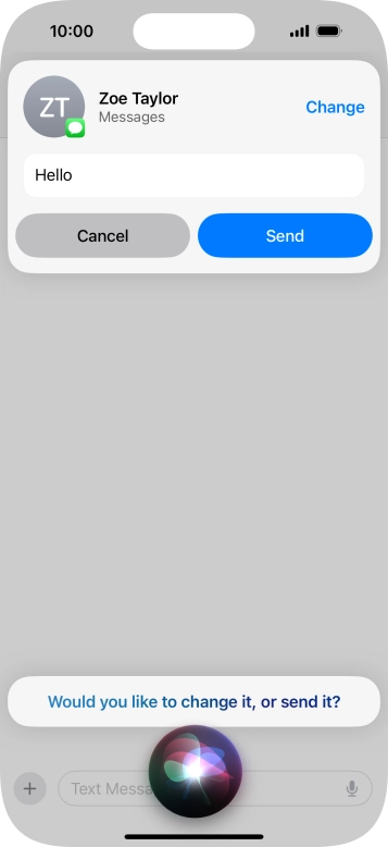 If an application is open on your phone, such as a Messages, you can also use the functions available here, e.g.: REPLY [text].
