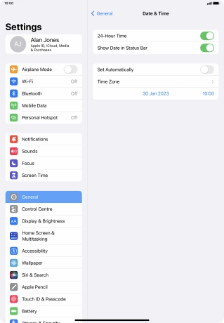 Press the indicator next to 'Set Automatically' to turn on the function.