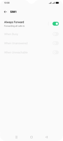 Press the indicator next to the required divert type.