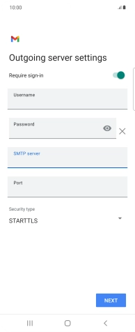 Press the field below 'Port' and key in 25.