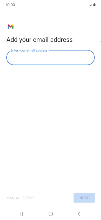 Press the field below 'Enter your email address' and key in your email address.