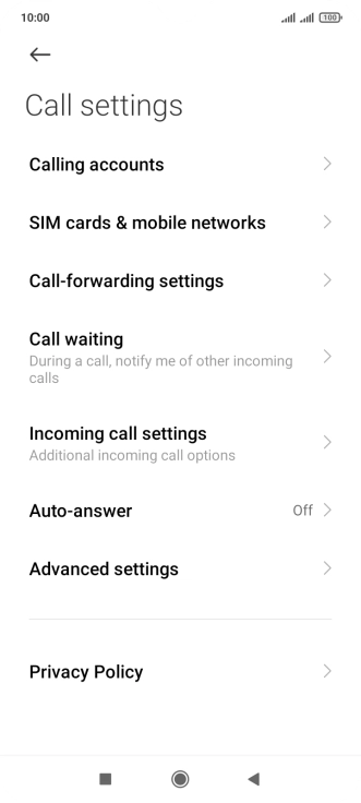 Press Call-forwarding settings.