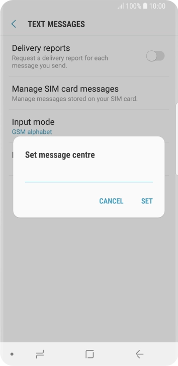 Key in +447802000332 and press SET.