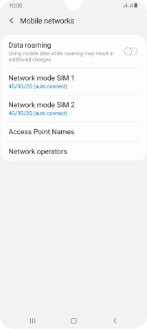 Press Network mode ‹SIM›.