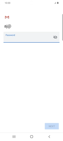 Press the field below 'Password' and key in the password for your email account.