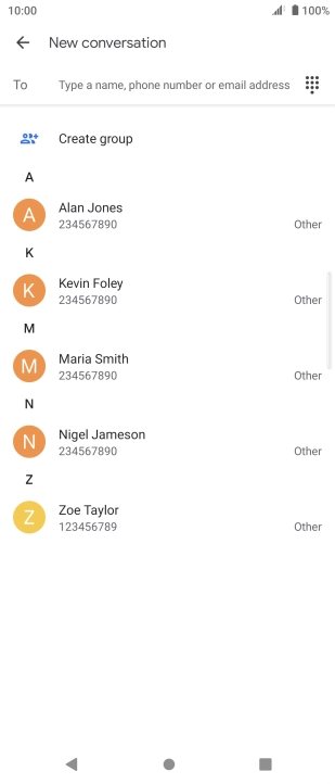 Press the field next to 'To' and key in the first letters of the recipient's name. Press the field next to 'To' and key in the first letters of the recipient's name.
