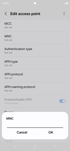 Key in 10 and press OK.