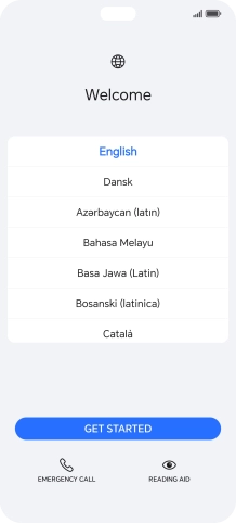 Press the required language.