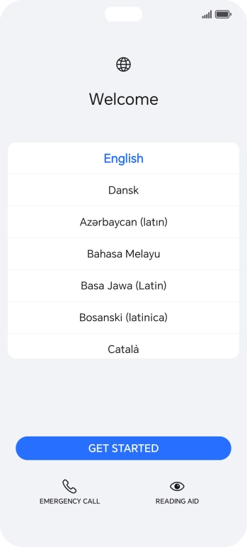 Press the required language.