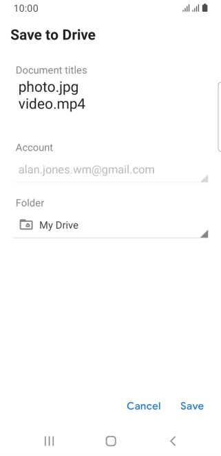 Press the field below 'Folder' and go to the required folder.