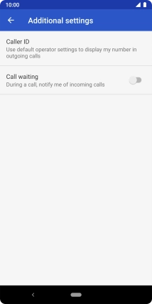 Press the indicator next to 'Call waiting' to turn the function on or off.