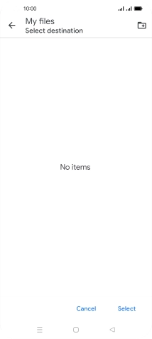To create a new folder, press the new folder icon and follow the instructions on the screen to create a new folder.