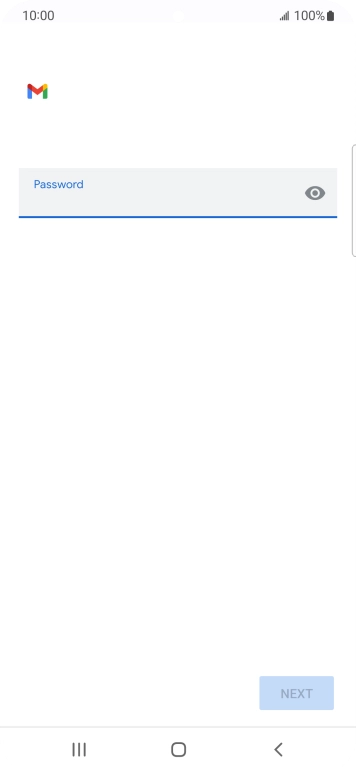 Press the field below 'Password' and key in the password for your email account.