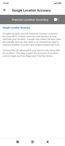 If you press the indicator next to 'Improve Location Accuracy' to turn on the function, your phone can find your exact position using the GPS satellites, the mobile network and nearby WiFi networks. Satellite-based GPS requires a clear view of the sky.