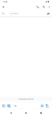 Press the send icon when you've finished your text message.