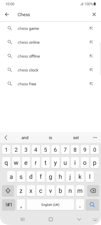 Key in the name or subject of the required app and press the search icon.