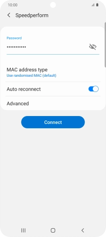 Key in the password for the WiFi network and press Connect.