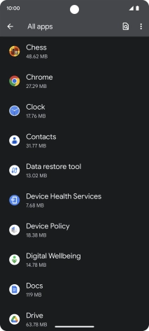 Press the required app.