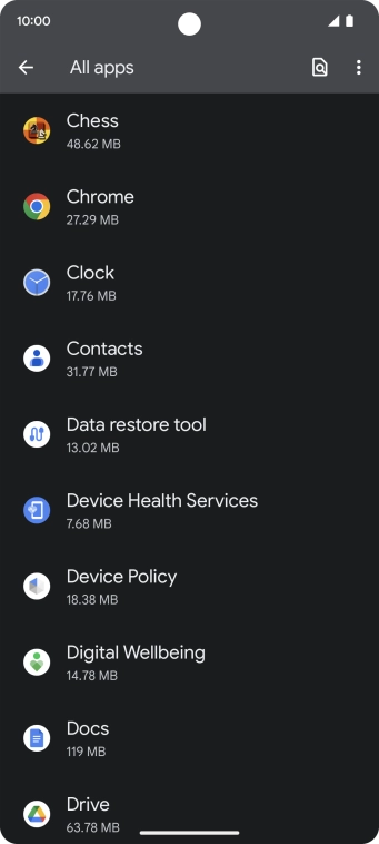Press the required app. Press the required app.