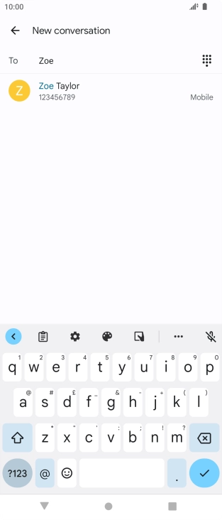 Press the required contact. Press the required contact.