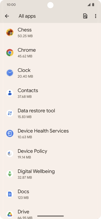 Press the required app. Press the required app.