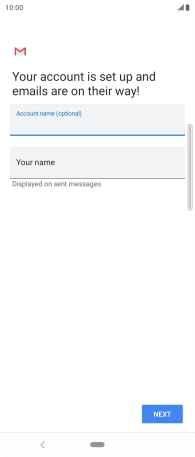 Press Your name and key in the required sender name.