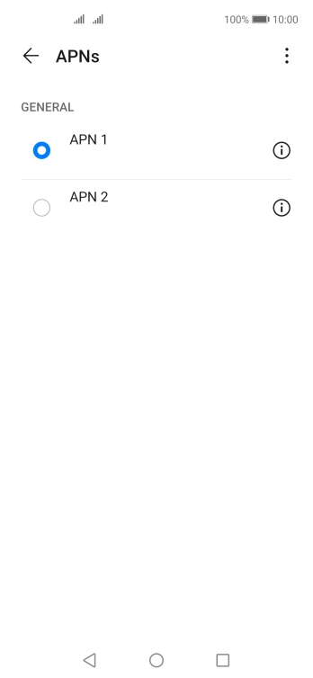 Press the field next to the data connection to activate it.