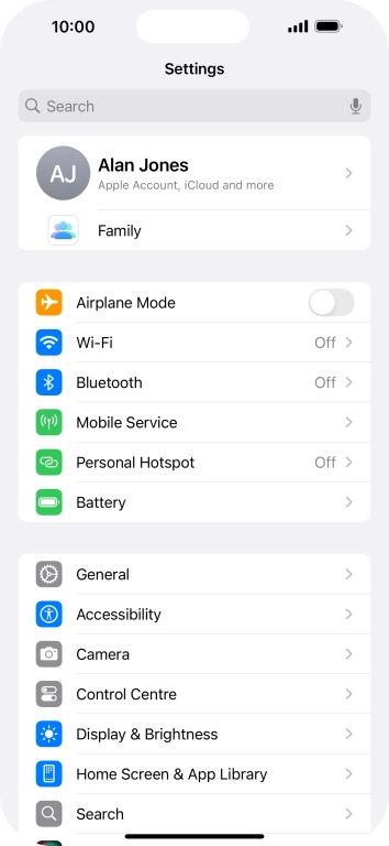 Press your Apple ID.