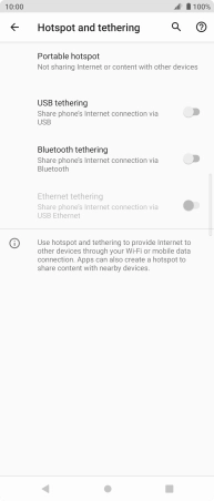 Press Portable hotspot.