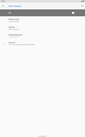 Press Hotspot name and key in the required name for the WiFi hotspot.