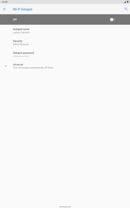 Press Hotspot name and key in the required name for the WiFi hotspot.