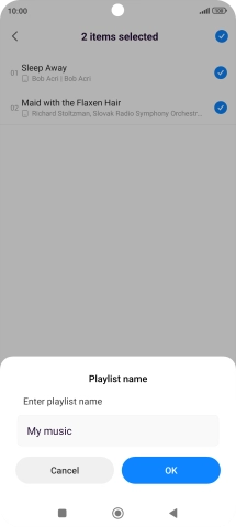 Key in a name for the playlist and press OK.