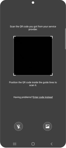 Place the QR code you've received inside the phone camera frame to scan the code.
