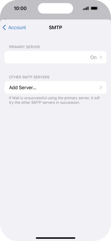 Press the field below 'PRIMARY SERVER'.
