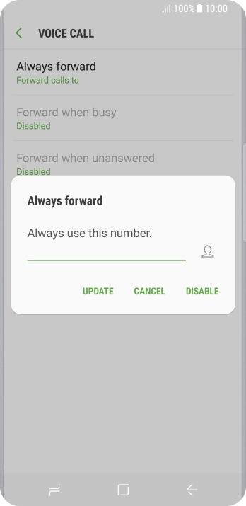 Press DISABLE.
