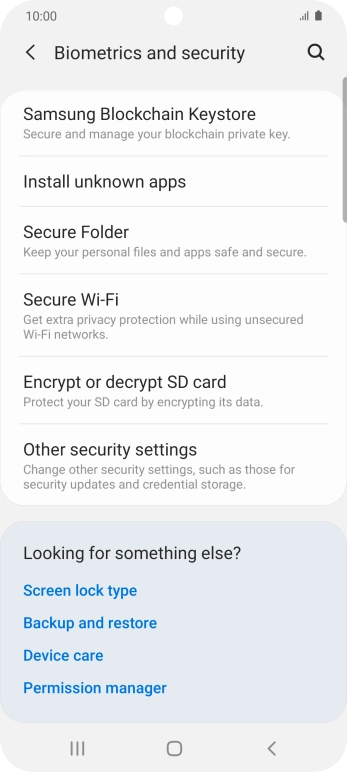 Press Other security settings.