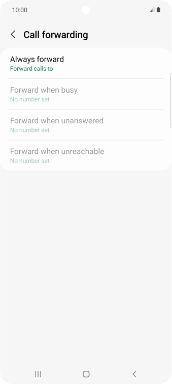 Press the required divert type.