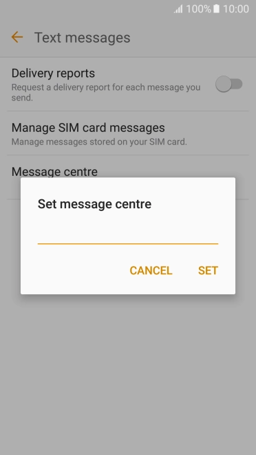 Key in +447802000332 and press SET.