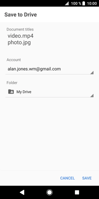 Press the field below 'Folder' and go to the required folder.
