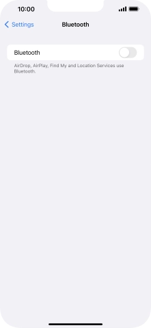 Press the indicator next to 'Bluetooth' to turn on the function.