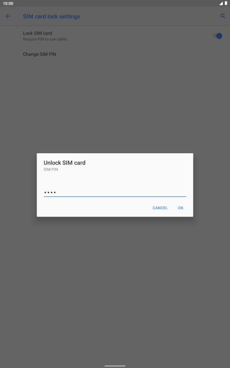Key in your SIM PIN and press OK. The default SIM PIN is 0000.