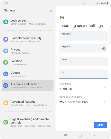 Press the drop down list below 'Security type'.