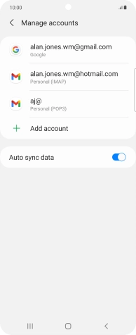 Press the indicator next to 'Auto sync data' to turn the function on or off.