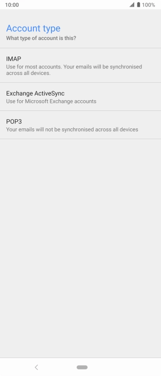 Press IMAP.