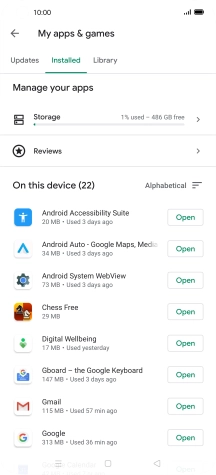 Press the required app.