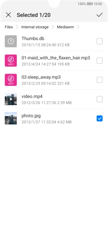 Press the confirm icon.